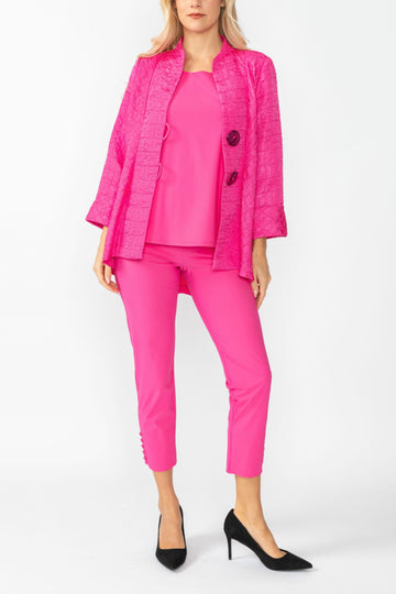 Fuchsia Solid Square Jacket